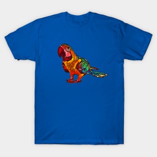 Colorful Parrot Design T-Shirt